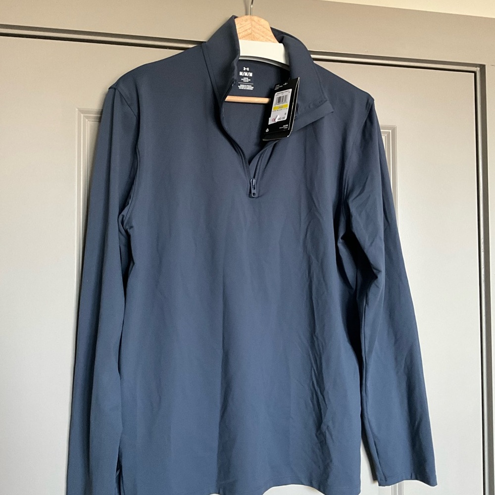 Under Armour Men's Navy Long Sleeve half zip Shirt